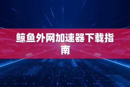 鲸鱼外网加速器下载指南 鲸鱼外网加速器下载指南