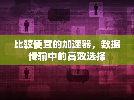 比较便宜的加速器，数据传输中的高效选择