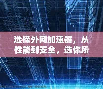 选择外网加速器,从性能到安全,选你所需 选择外网加速器,从性能到安全,选你所需