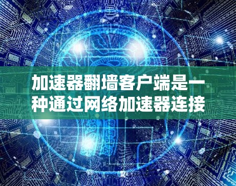 加速器翻墙客户端是一种通过网络加速器连接到翻墙网站的电脑客户端。翻墙客户端通常用于在没有物理网络或物理连接的情况下,直接访问互联网,通常用于无网络设备或速度较慢的网络环境中